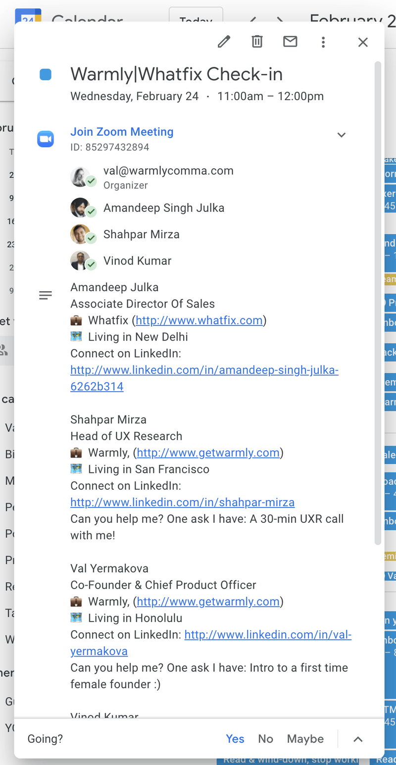Warmly Instant Context on People in Zoom